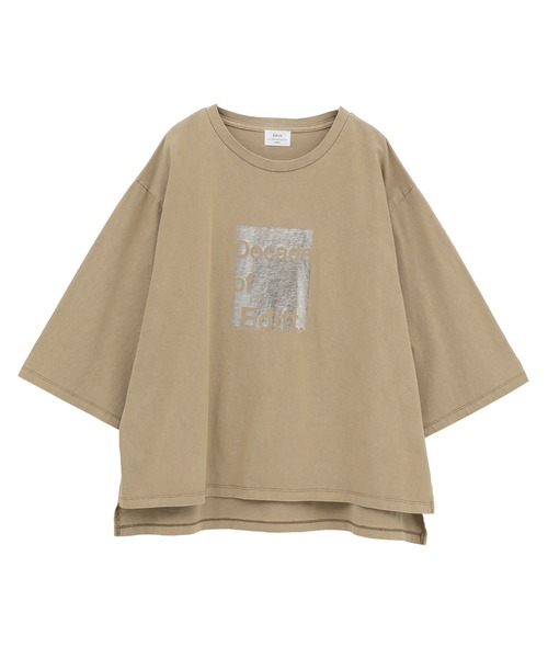 Editt by YECCA VECCA（エディットバイイェッカヴェッカ）の「ヴィンテージ風箔プリントロゴTee（Tシャツ/カットソー・レディース・ダークベージュ/グレー・FREE）」の22枚目の写真