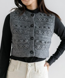 ENFOLD　クロップド　ニットベスト　グレー ENFOLD クロップド ニットベスト グレー ENFOLD（ベスト/ジレ