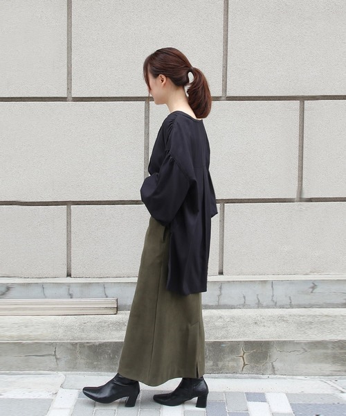 Brown&Street(ブラウンアンドストリート)の「Vネックボリュームスリーブトップス(シャツ/ブラウス・レディース・ベージュ/ブラック・FREE)」の14枚目の写真
