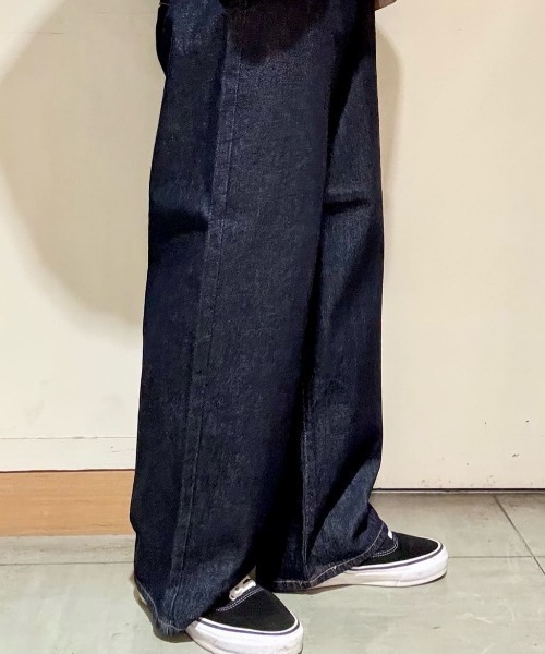 EDWIN（エドウィン）の「【EDWIN】ワイドストレートパンツ (ワイドストレート/ルーズシルエット/90年代バギー/ヘビーウェイト/コットン100%/デニムパンツ/ジーンズ/ヴィンテージ感/経年変化)（デニムパンツ・メンズ・ダークインディゴブルー・S/M/XS/L）」の11枚目の写真