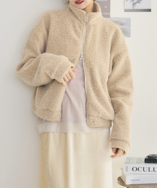 RU.TI.LE（ルチル）の「【RU.TI.LE】カットボアジップブルゾン（ブルゾン・レディース・ブラック/ベージュ・MEDIUM）」の19枚目の写真