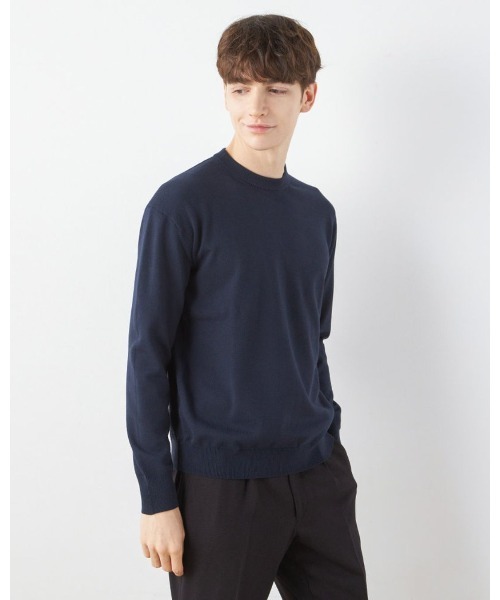 SUIT SELECT（スーツセレクト）の「【おうちで洗える】【RBC】BIZ KNIT クルーネック（ニット/セーター・メンズ・ブラック/グレー/ネイビー・SMALL/MEDIUM/LARGE/X-LARGE）」の2枚目の写真