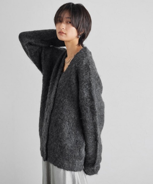 セール】シャギーロングニットカーディガン（カーディガン/ボレロ