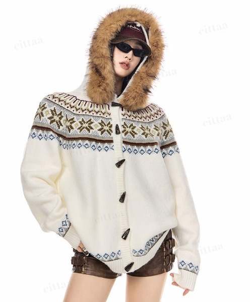 ブラウンファー付きカーディガン・ドレスセット ブラウンファー付きカーディガン・ドレスセット