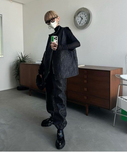 CFT.（シフト）の「スウェルジャガードヘムドローパンツ（その他パンツ・レディース・ブラック・FREE）」の7枚目の写真