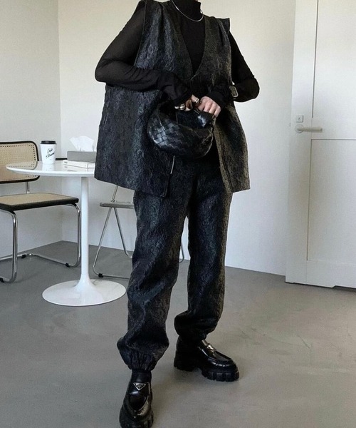CFT.（シフト）の「スウェルジャガードヘムドローパンツ（その他パンツ・レディース・ブラック・FREE）」の8枚目の写真