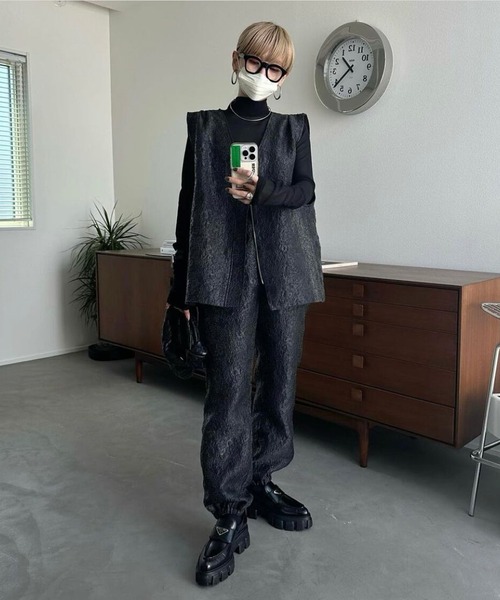 CFT.（シフト）の「スウェルジャガードヘムドローパンツ（その他パンツ・レディース・ブラック・FREE）」の10枚目の写真