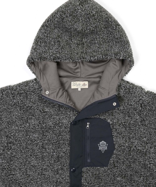 The DUFFER of ST.GEORGE（ザダファーオブセントジョージ）の「BOA FLEECE HOODIE：ボアフリースパーカー ライトアウター（その他アウター・メンズ・チャコールグレー/ブラック/ネイビー・X-LARGE/LARGE/MEDIUM/SMALL）」の16枚目の写真