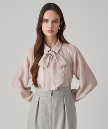 美品♪ANAYI  マットジョーゼットバックフリルブラウス　ピンク　38 ANAYI（アナイ）の「シフォンジョーゼットフリル ブラウス（シャツ