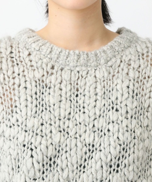 studio CLIP（スタディオクリップ）の「《natural by clip》2ゲージウール混スラブプルオーバー（ニット/セーター・レディース・アイボリー/ライトグレー・FREE）」の21枚目の写真