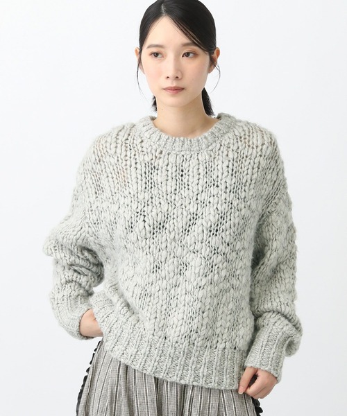 studio CLIP（スタディオクリップ）の「《natural by clip》2ゲージウール混スラブプルオーバー（ニット/セーター・レディース・アイボリー/ライトグレー・FREE）」の11枚目の写真