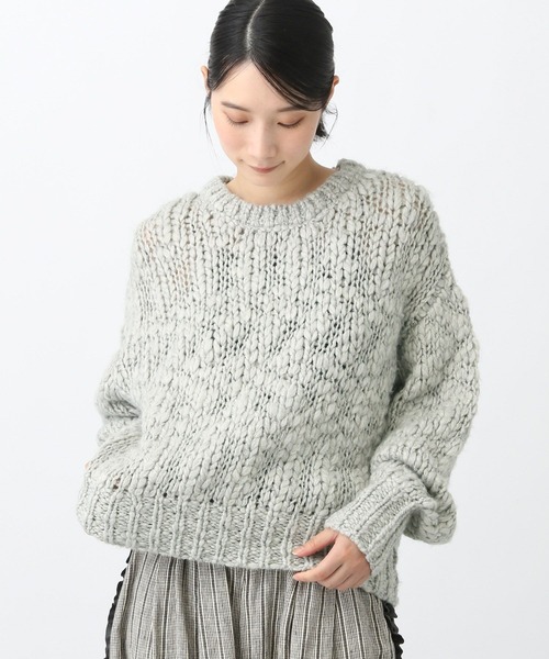 studio CLIP（スタディオクリップ）の「《natural by clip》2ゲージウール混スラブプルオーバー（ニット/セーター・レディース・アイボリー/ライトグレー・FREE）」の12枚目の写真