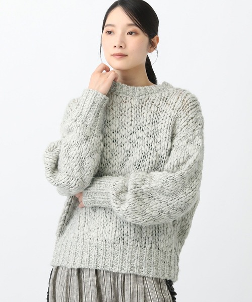 studio CLIP（スタディオクリップ）の「《natural by clip》2ゲージウール混スラブプルオーバー（ニット/セーター・レディース・アイボリー/ライトグレー・FREE）」の13枚目の写真