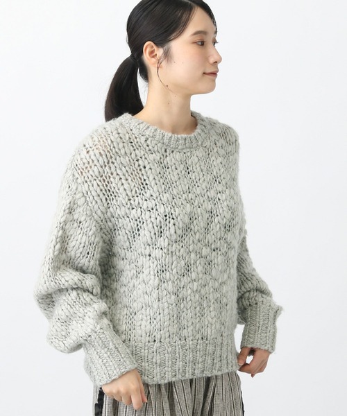 studio CLIP（スタディオクリップ）の「《natural by clip》2ゲージウール混スラブプルオーバー（ニット/セーター・レディース・アイボリー/ライトグレー・FREE）」の14枚目の写真
