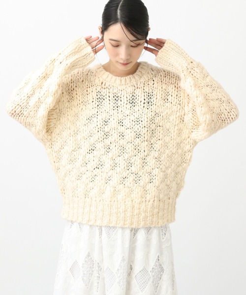 studio CLIP（スタディオクリップ）の「《natural by clip》2ゲージウール混スラブプルオーバー（ニット/セーター・レディース・アイボリー/ライトグレー・FREE）」の8枚目の写真