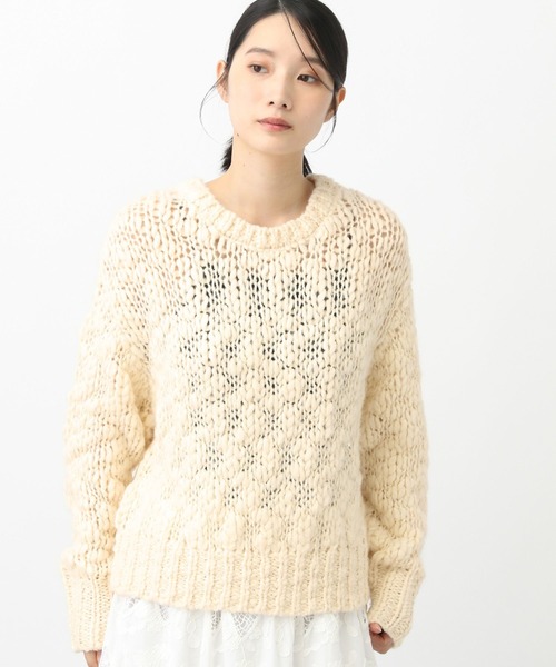 studio CLIP（スタディオクリップ）の「《natural by clip》2ゲージウール混スラブプルオーバー（ニット/セーター・レディース・アイボリー/ライトグレー・FREE）」の6枚目の写真