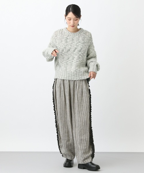 studio CLIP（スタディオクリップ）の「《natural by clip》2ゲージウール混スラブプルオーバー（ニット/セーター・レディース・アイボリー/ライトグレー・FREE）」の10枚目の写真