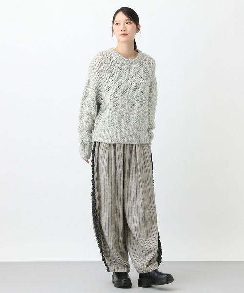 studio CLIP（スタディオクリップ）の「《natural by clip》2ゲージウール混スラブプルオーバー（ニット/セーター・レディース・アイボリー/ライトグレー・FREE）」の9枚目の写真