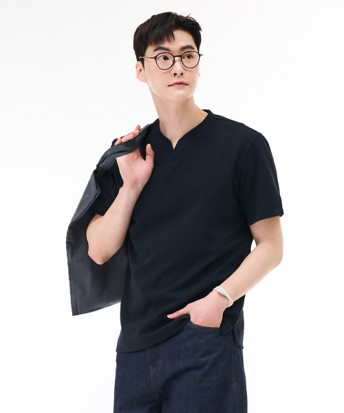 CHASECULT(チェイスカルト)の「メンズネックバリエーション半袖Tシャツ - グリーン(Tシャツ/カットソー・メンズ・ブルー・100/110/95/105)」の2枚目の写真