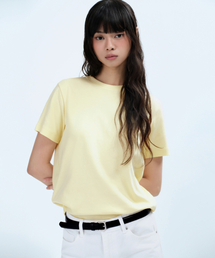 ウィメンズベーシッククルーネックTシャツ[レモン]