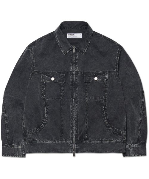 NOMANUAL(NOMANUAL)の「SLASH TRUCKER JACKET - WASHED BLACK(デニムジャケット・レディース・その他・SMALL/MEDIUM/LARGE)」の1枚目の写真