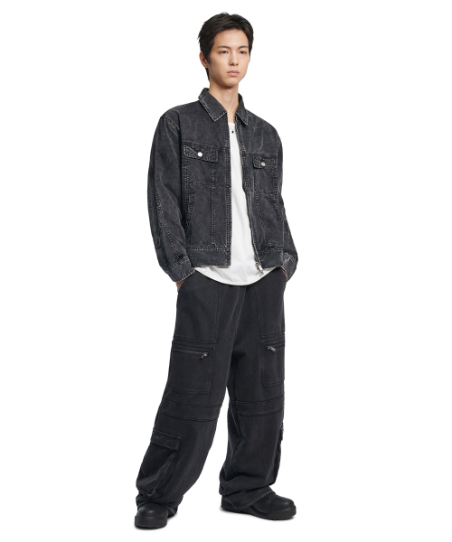 NOMANUAL(NOMANUAL)の「SLASH TRUCKER JACKET - WASHED BLACK(デニムジャケット・レディース・その他・SMALL/MEDIUM/LARGE)」の3枚目の写真