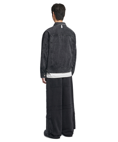 NOMANUAL(NOMANUAL)の「SLASH TRUCKER JACKET - WASHED BLACK(デニムジャケット・レディース・その他・SMALL/MEDIUM/LARGE)」の4枚目の写真
