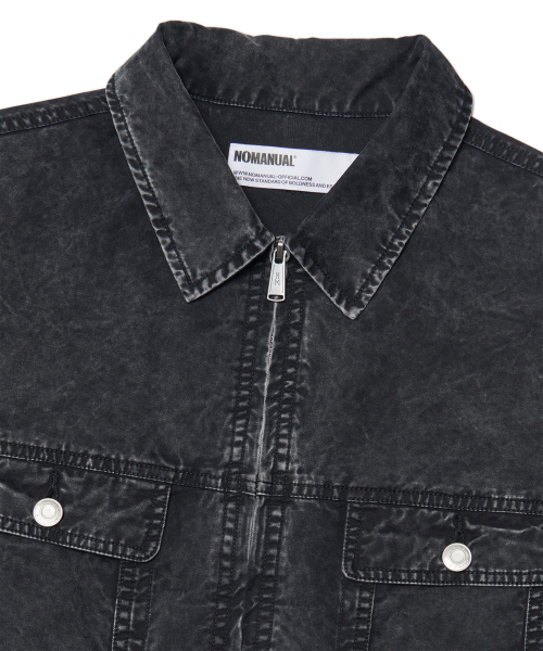 NOMANUAL(NOMANUAL)の「SLASH TRUCKER JACKET - WASHED BLACK(デニムジャケット・レディース・その他・SMALL/MEDIUM/LARGE)」の5枚目の写真