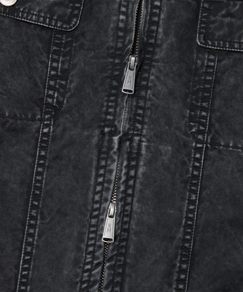 NOMANUAL(NOMANUAL)の「SLASH TRUCKER JACKET - WASHED BLACK(デニムジャケット・レディース・その他・SMALL/MEDIUM/LARGE)」の6枚目の写真
