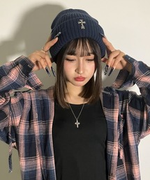 A'gem（エージェム）の「A'GEM/9 × .kom 『A'gem/エージェム』クロスビーニー（ニットキャップ/ビーニー）」