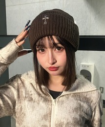 A'gem（エージェム）の「A'GEM/9 × .kom 『A'gem/エージェム』クロスビーニー（ニットキャップ/ビーニー）」
