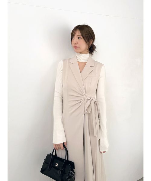 セール】Sustainableサイドプリーツテーラードワンピース（ワンピース