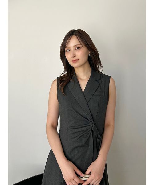 セール】Sustainableサイドプリーツテーラードワンピース（ワンピース