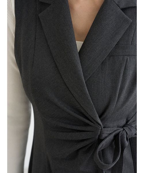 セール】Sustainableサイドプリーツテーラードワンピース（ワンピース