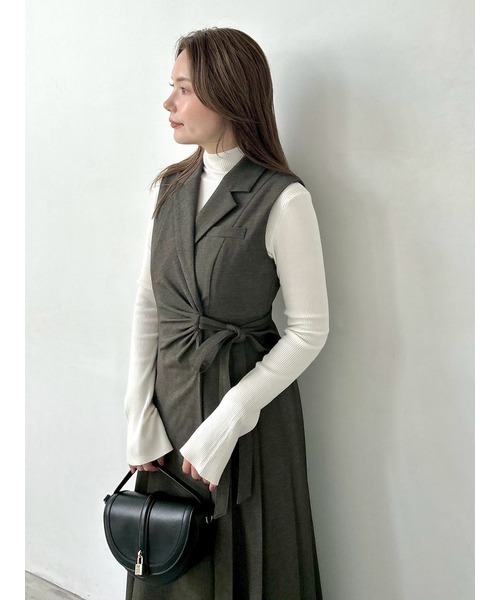 セール】Sustainableサイドプリーツテーラードワンピース（ワンピース