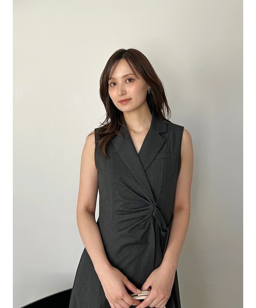 セール】Sustainableサイドプリーツテーラードワンピース（ワンピース