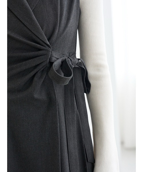 セール】Sustainableサイドプリーツテーラードワンピース（ワンピース