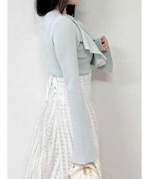 dazzlin(ダズリン)の「ラッフルタイニット(ニット/セーター・レディース・ベージュ/ブラック/グレー/オフホワイト・FREE)」の8枚目の写真