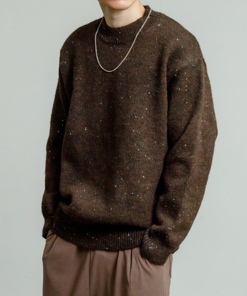 improves（インプローブス）の「ラメスパンコール ニット プルオーバー（ニット/セーター・メンズ・ブラウン/チャコール/グレー・MEDIUM/LARGE）」の3枚目の写真