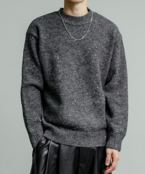 improves（インプローブス）の「ラメスパンコール ニット プルオーバー（ニット/セーター・メンズ・ブラウン/チャコール/グレー・MEDIUM/LARGE）」の2枚目の写真