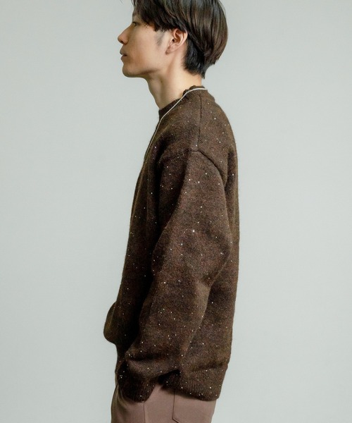 improves（インプローブス）の「ラメスパンコール ニット プルオーバー（ニット/セーター・メンズ・ブラウン/チャコール/グレー・MEDIUM/LARGE）」の8枚目の写真