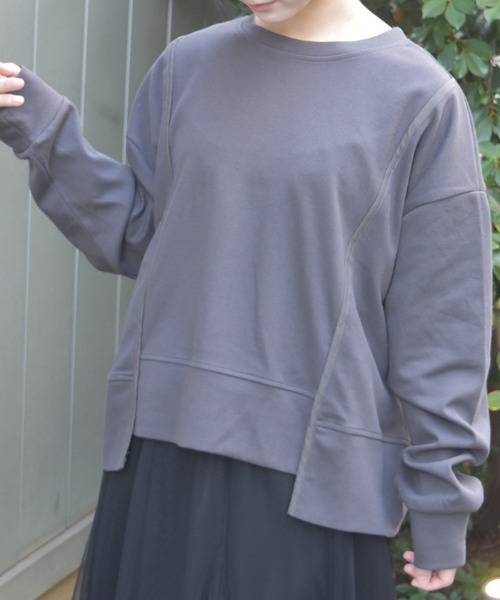 axes femme(アクシーズファム)の「バックジッププルオーバー(Tシャツ/カットソー・レディース・ブラック/チャコール/マスタード・FREE)」の3枚目の写真
