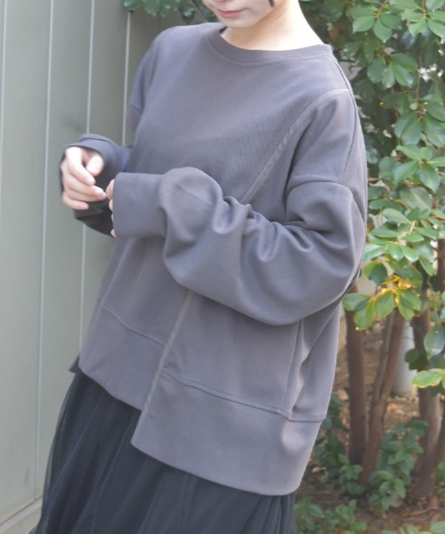axes femme(アクシーズファム)の「バックジッププルオーバー(Tシャツ/カットソー・レディース・ブラック/チャコール/マスタード・FREE)」の8枚目の写真