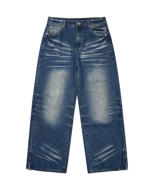 AAKAM(アーカム)の「Washed Zipper Slit Denim Pants (Blue)(デニムパンツ・レディース・その他・2/1)」の2枚目の写真