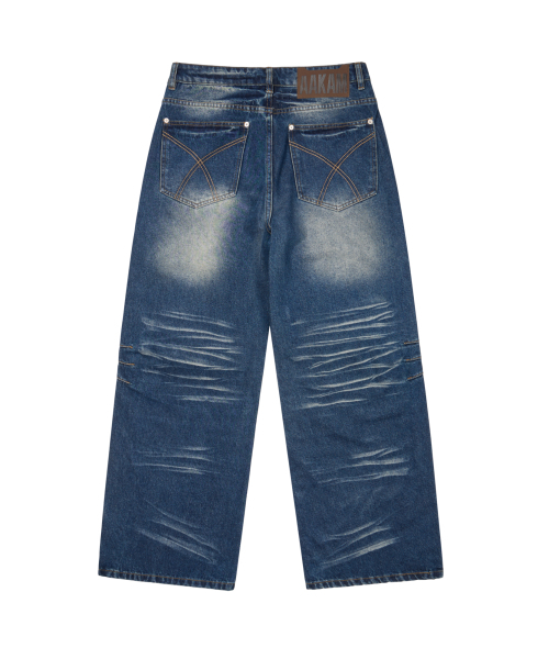 AAKAM(アーカム)の「Washed Zipper Slit Denim Pants (Blue)(デニムパンツ・レディース・その他・2/1)」の3枚目の写真