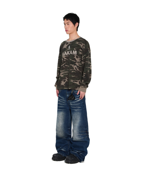 AAKAM(アーカム)の「Washed Zipper Slit Denim Pants (Blue)(デニムパンツ・レディース・その他・2/1)」の9枚目の写真