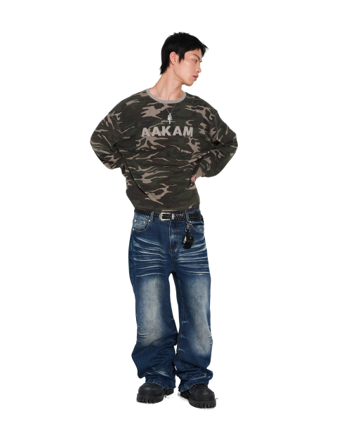 AAKAM(アーカム)の「Washed Zipper Slit Denim Pants (Blue)(デニムパンツ・レディース・その他・2/1)」の11枚目の写真