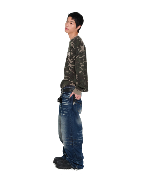 AAKAM(アーカム)の「Washed Zipper Slit Denim Pants (Blue)(デニムパンツ・レディース・その他・2/1)」の12枚目の写真