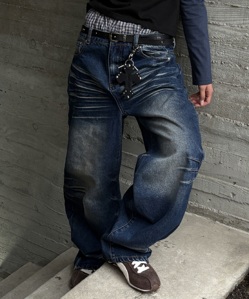 AAKAM(アーカム)の「Washed Zipper Slit Denim Pants (Blue)(デニムパンツ・レディース・その他・2/1)」の13枚目の写真