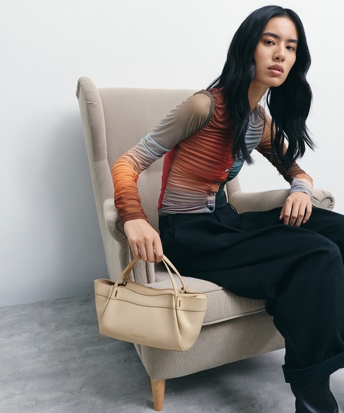 Clarice クラリス プリーツダブルハンドルトートバッグ（トートバッグ 